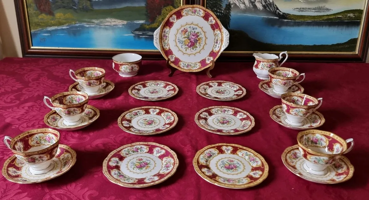 21Pc.Royal Albert Lady Hamilton Bone China Tea Set - Image 3