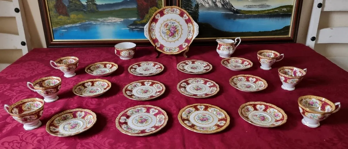 21Pc.Royal Albert Lady Hamilton Bone China Tea Set - Image 4