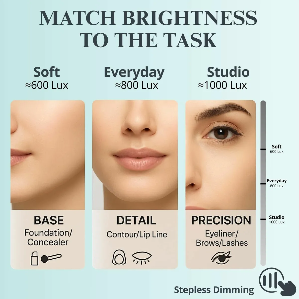 Dressing Table Smart Touch, 3 Color Lighting - Image 4