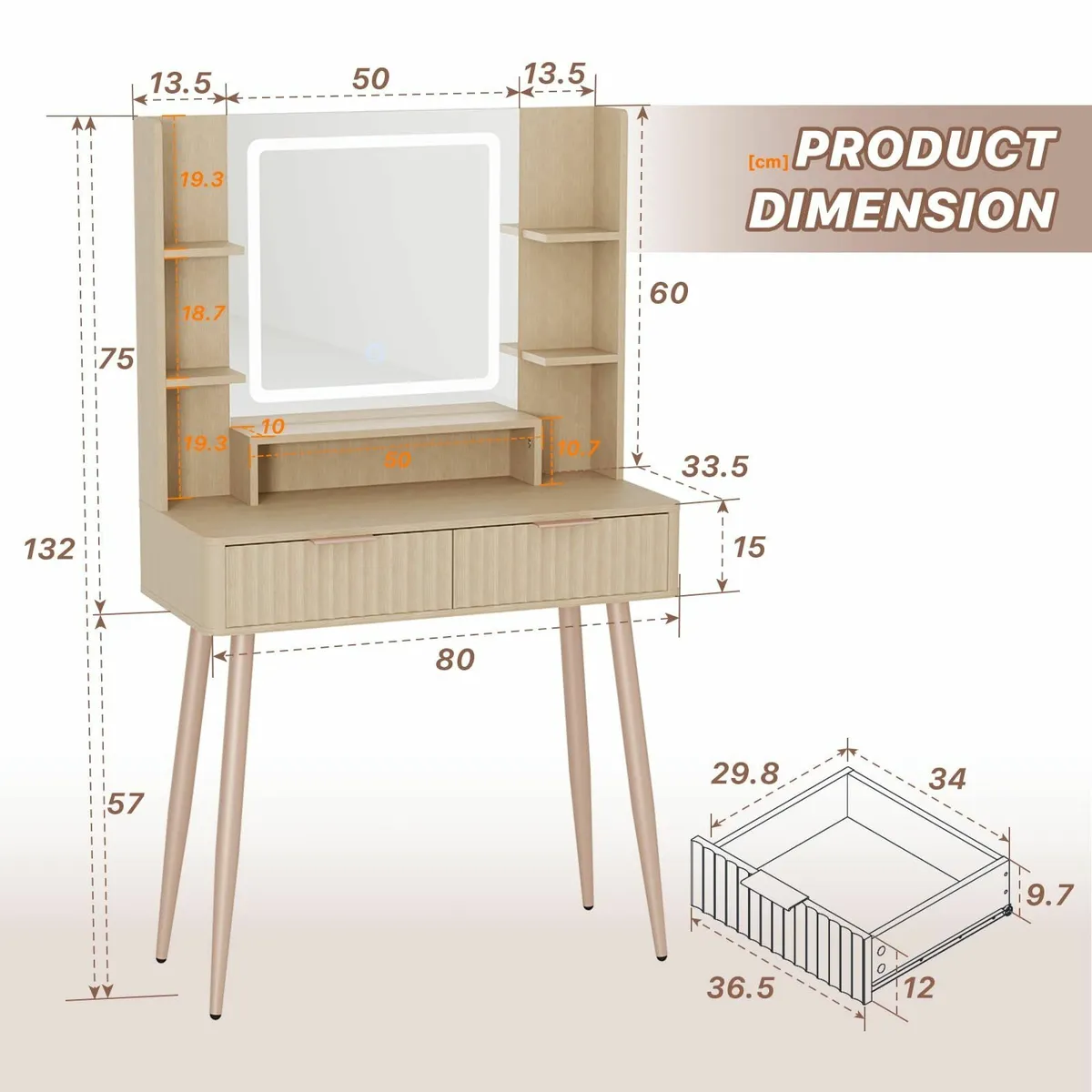 Dressing Table Mirror Lights 3 Color Brightness - Image 2