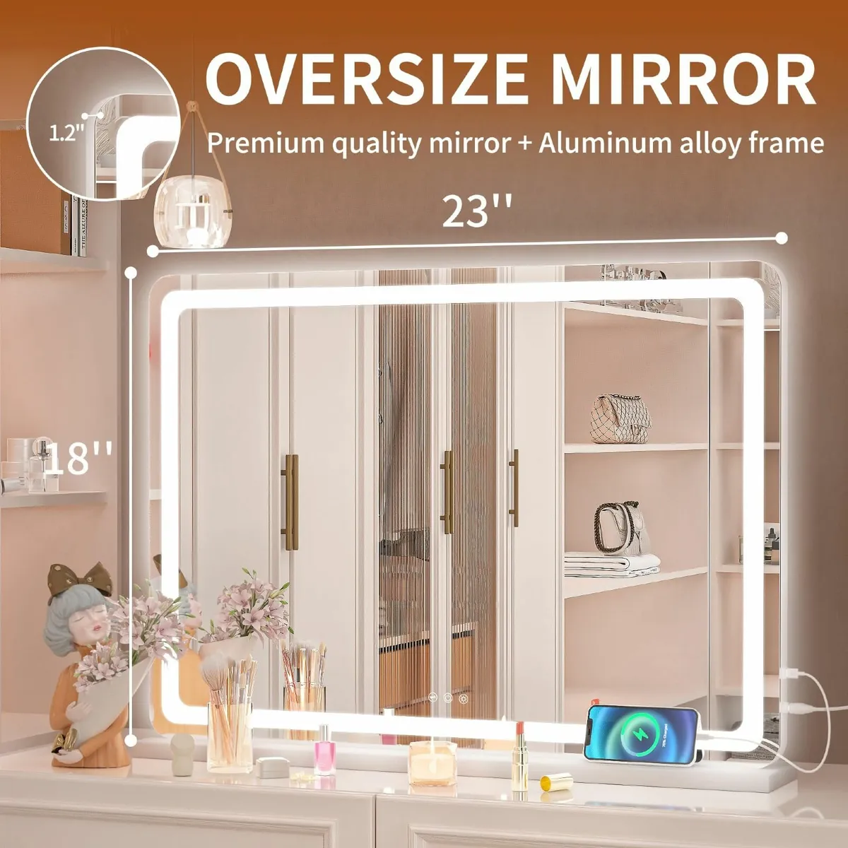 Vanity Mirror Lights 58x48 LED Touch Dimmable - Image 2