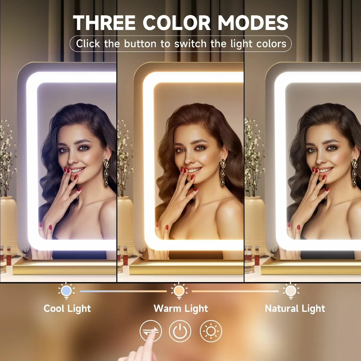 Vanity Mirror 80x50cm LED Light 3 Dimmable - Image 2