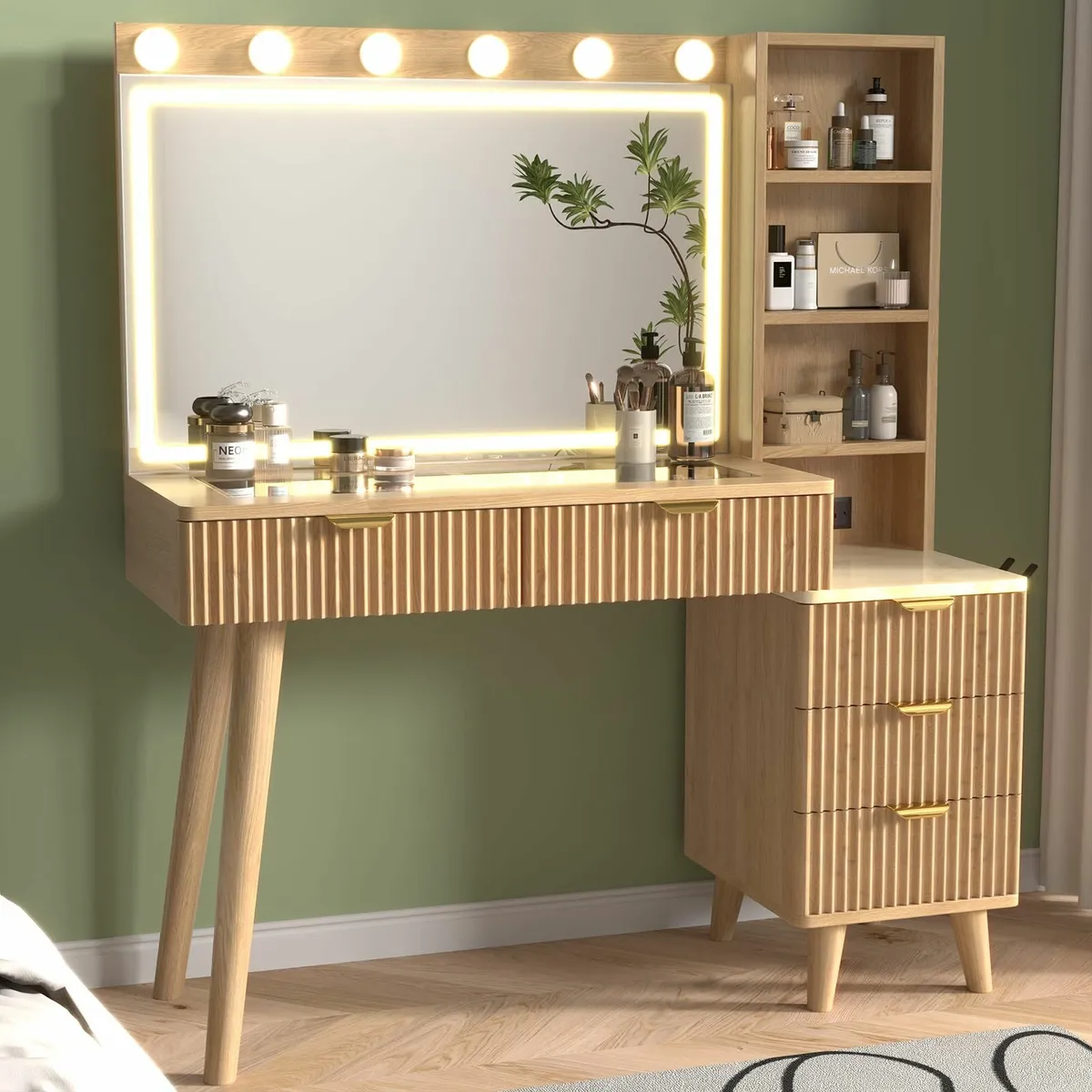 Dressing Table Lighted Mirror Vanity Desk - Image 1