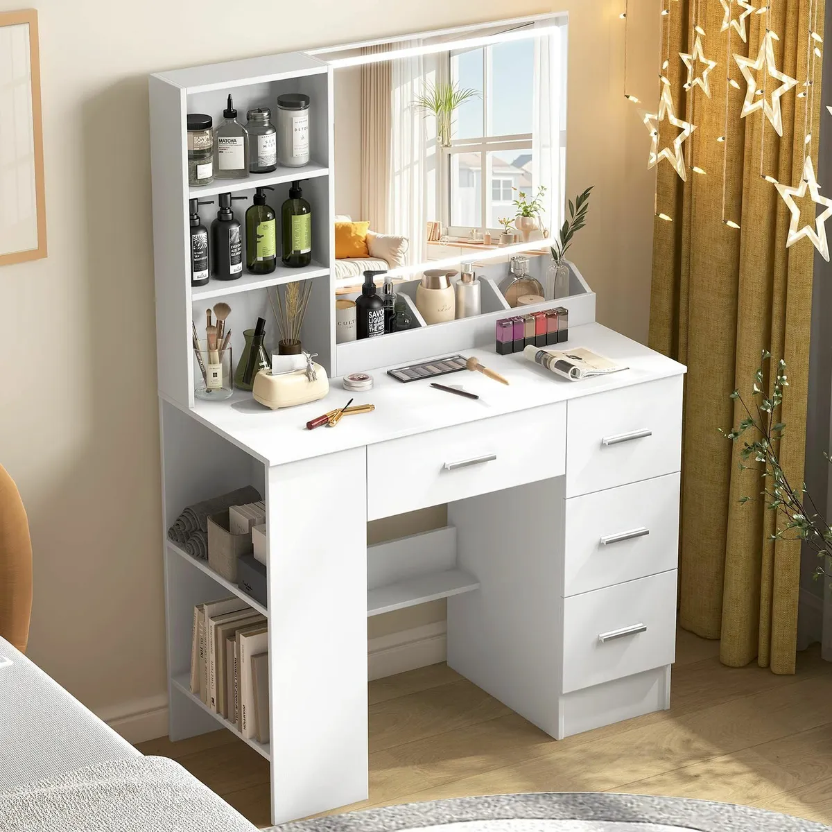 White Dressing Table LED Mirror 3 Color Light - Image 1