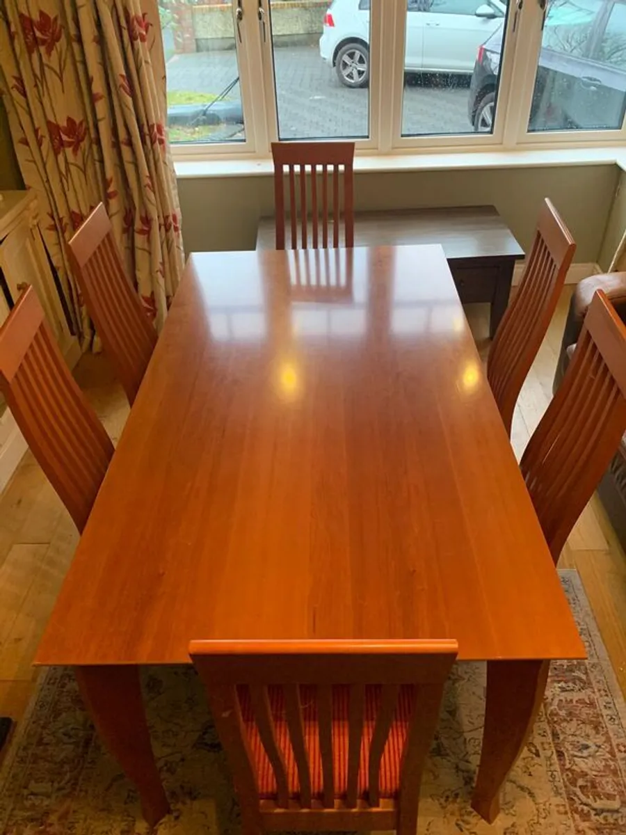 Cherrywood Dining Table and Six Chairs - Image 1