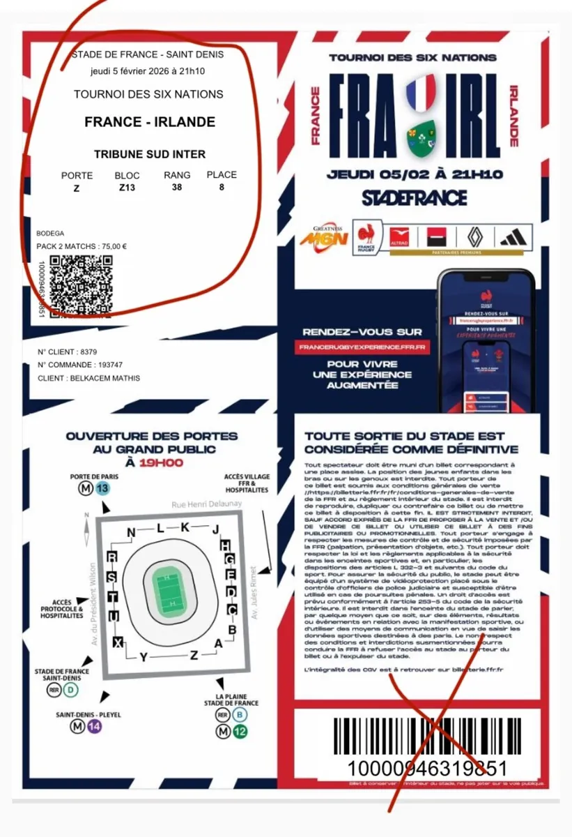 Ireland vs France Rugby Tickets - Image 1
