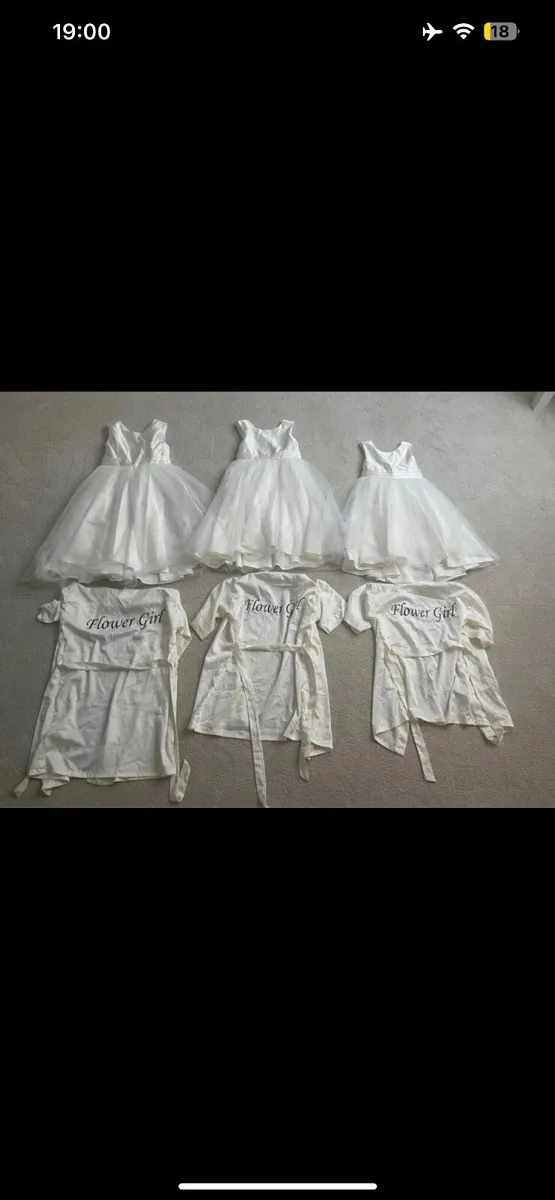 THREE Flower Girl Dresses & THREE Robes - Image 1