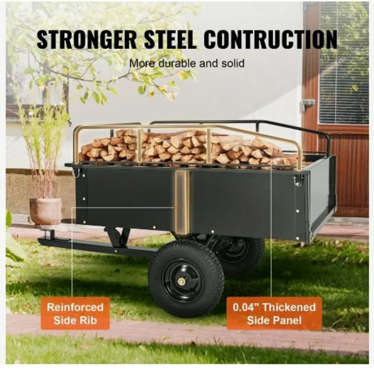 Heavy Duty ATV Trailer Steel Dump Cart - Image 4