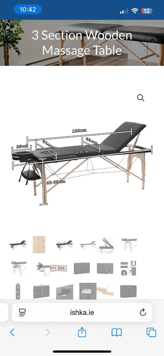 3 Section Wooden Massage Table - Image 3