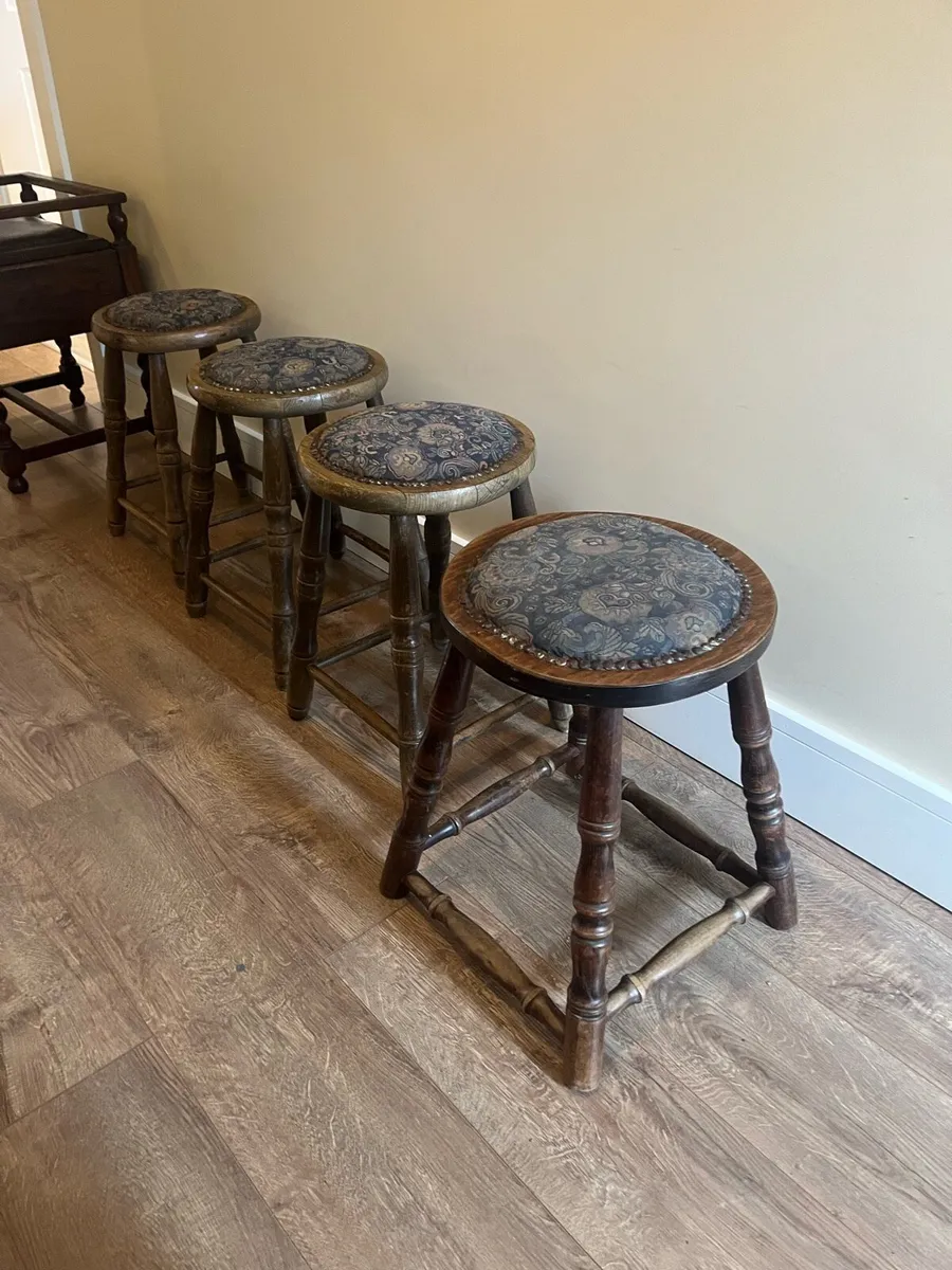 Vintage Pub Stools X4 - Image 2