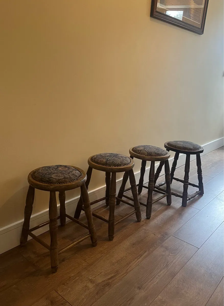 Vintage Pub Stools X4 - Image 3