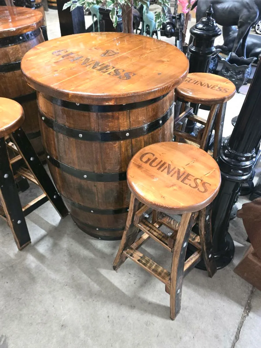 Oak stool table furniture drinks cabinet gamesroom - Image 1