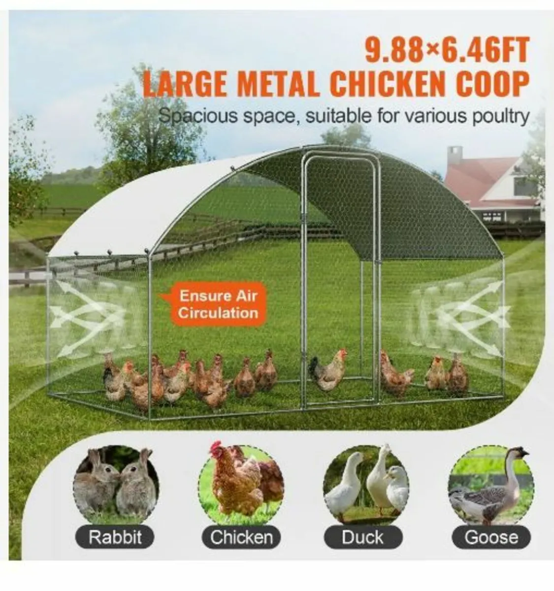 Chicken Coop, 3x1.97x1.99 m Walk-in Large - Image 2