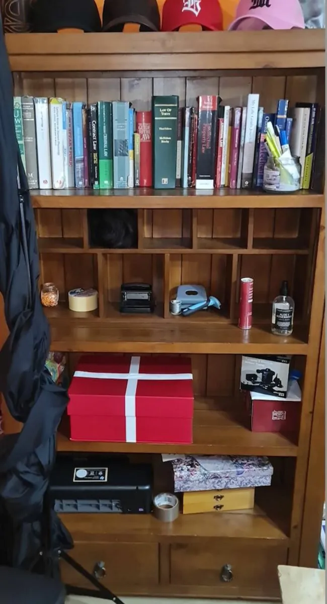Solid Pine Bookcase with Storage
