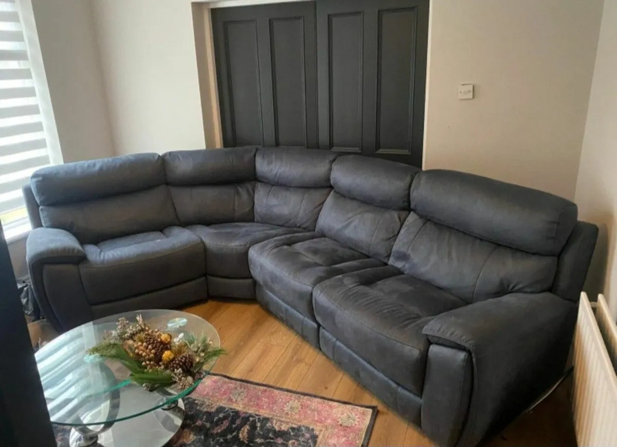 Charcoal Fabric Corner Sofa like new