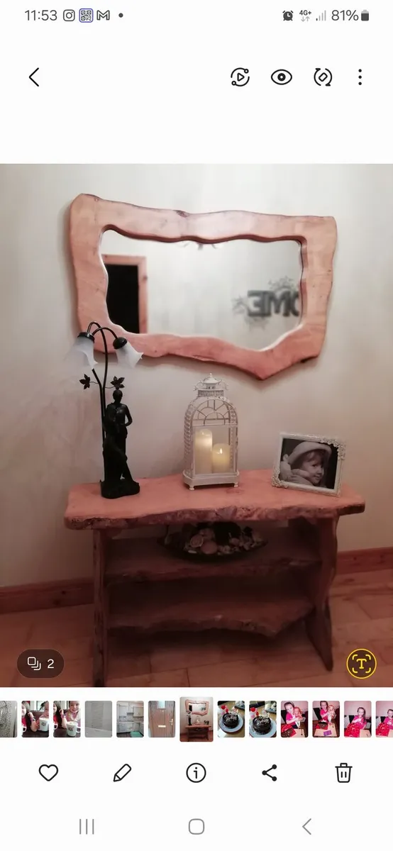 Hand Crafted Oak Table Mirror - Image 1