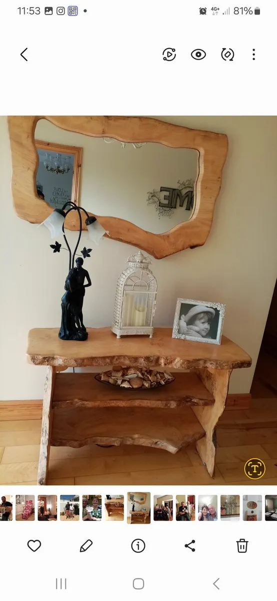 Hand Crafted Oak Table Mirror - Image 3