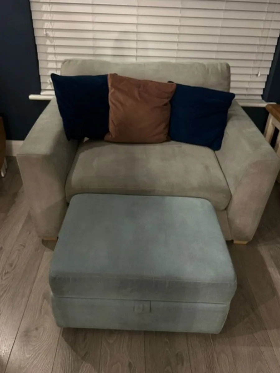 Couch (4 seater), Cuddler and storage footstool - Image 2