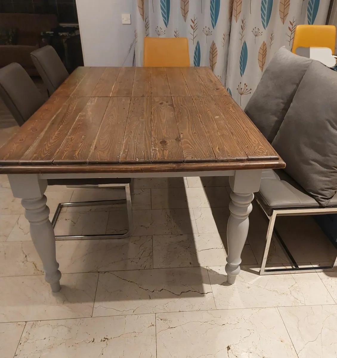 Wooden Ext. Dining Table & Chairs/Bench&Bar Stools - Image 1