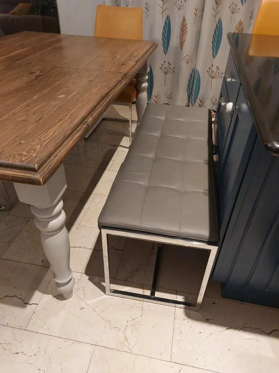 Wooden Ext. Dining Table & Chairs/Bench&Bar Stools - Image 3