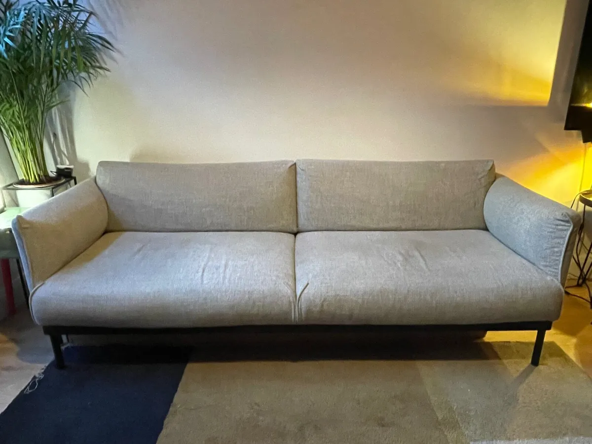 3 seat Sofa - Light Grey - Image 1