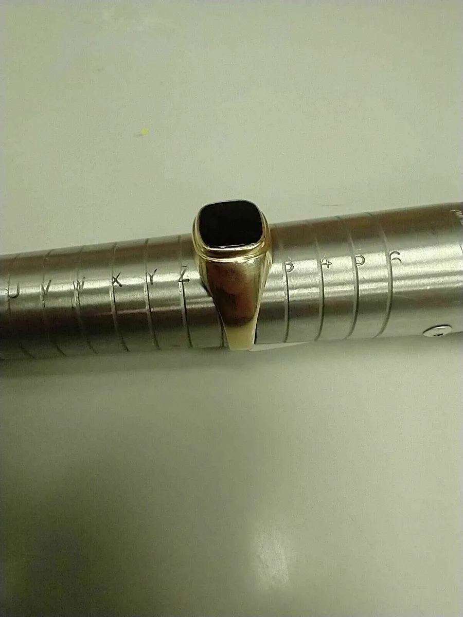 14ct Gold Ring 14k Black Stone - Image 3