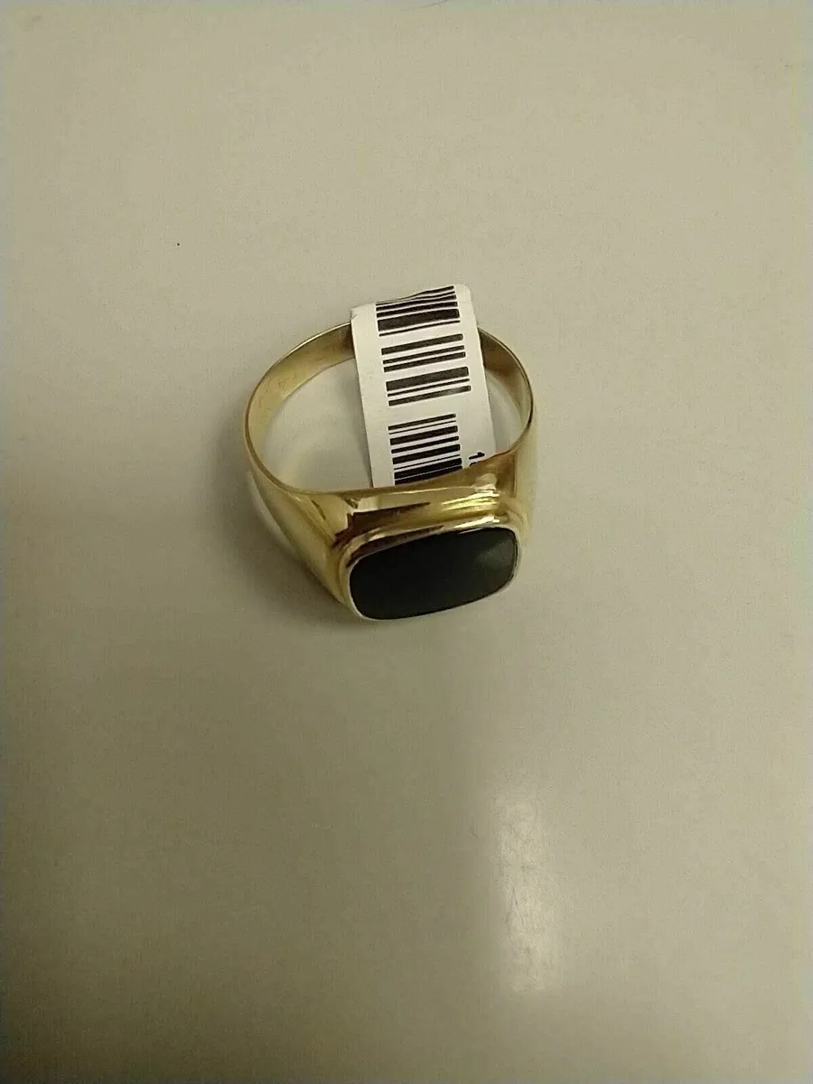 14ct Gold Ring 14k Black Stone - Image 2