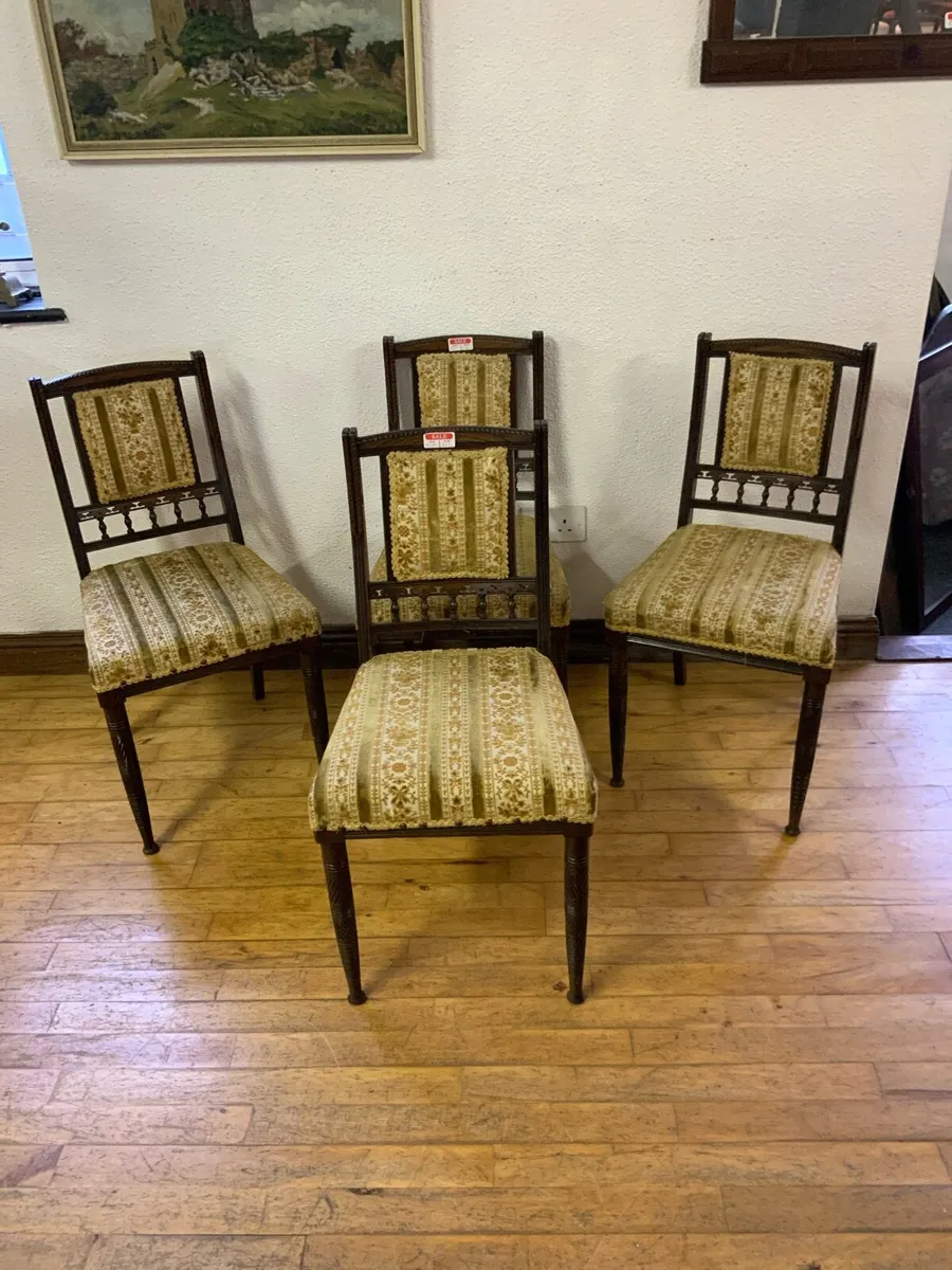 Set of four rosewood carved occasional chairs - Image 1