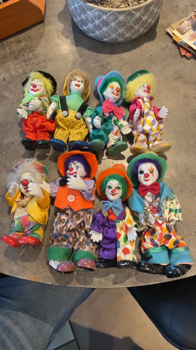 Vintage porcelain clown dolls