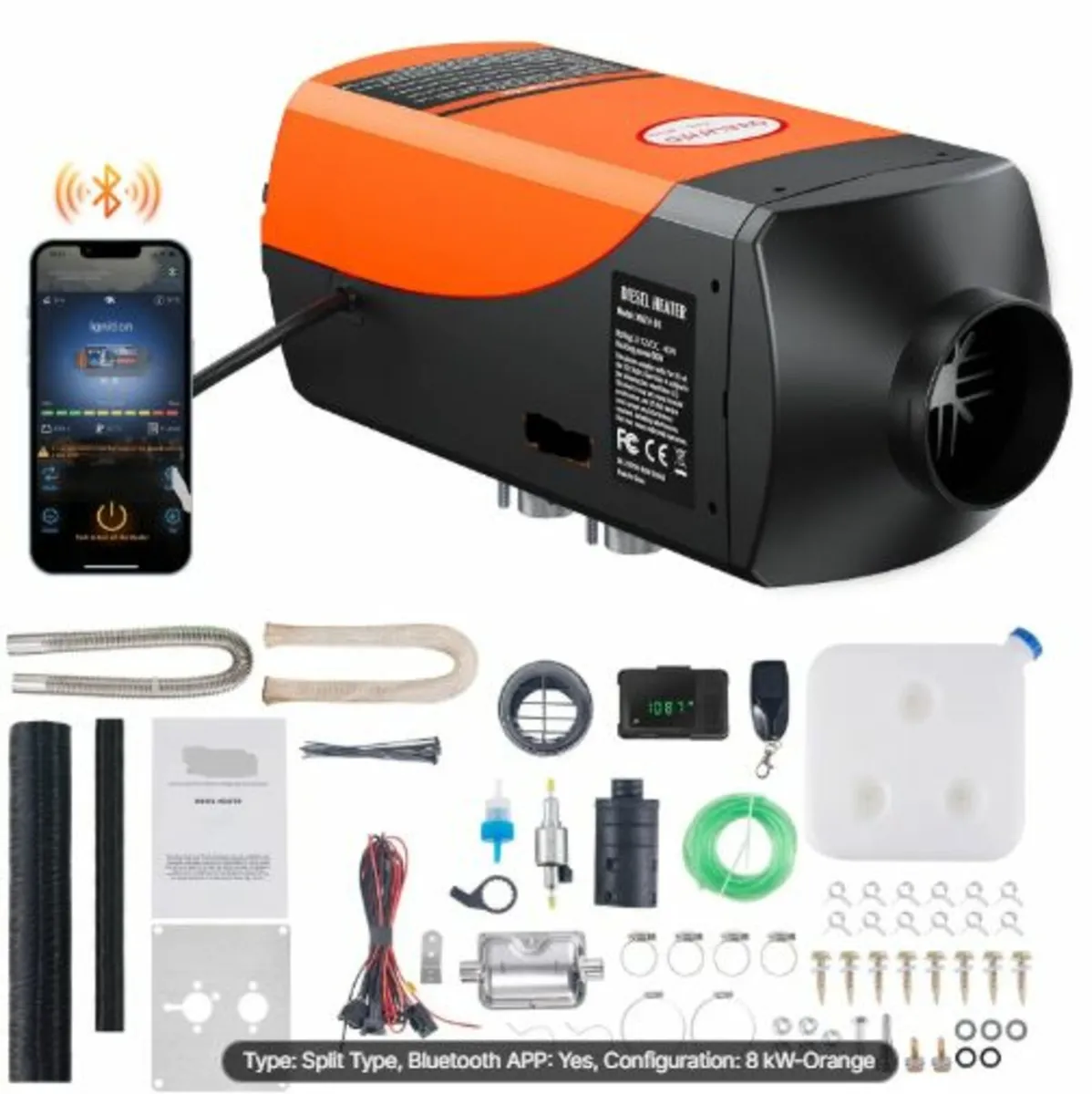 Bluetooth App Control Diesel Air Heater,12V 5-8KW - Image 1