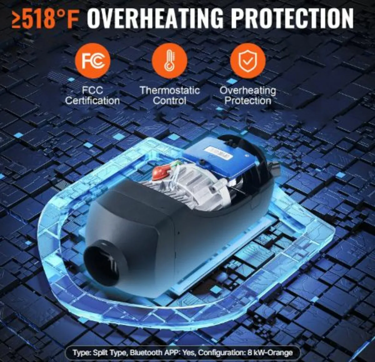 Bluetooth App Control Diesel Air Heater,12V 5-8KW - Image 3