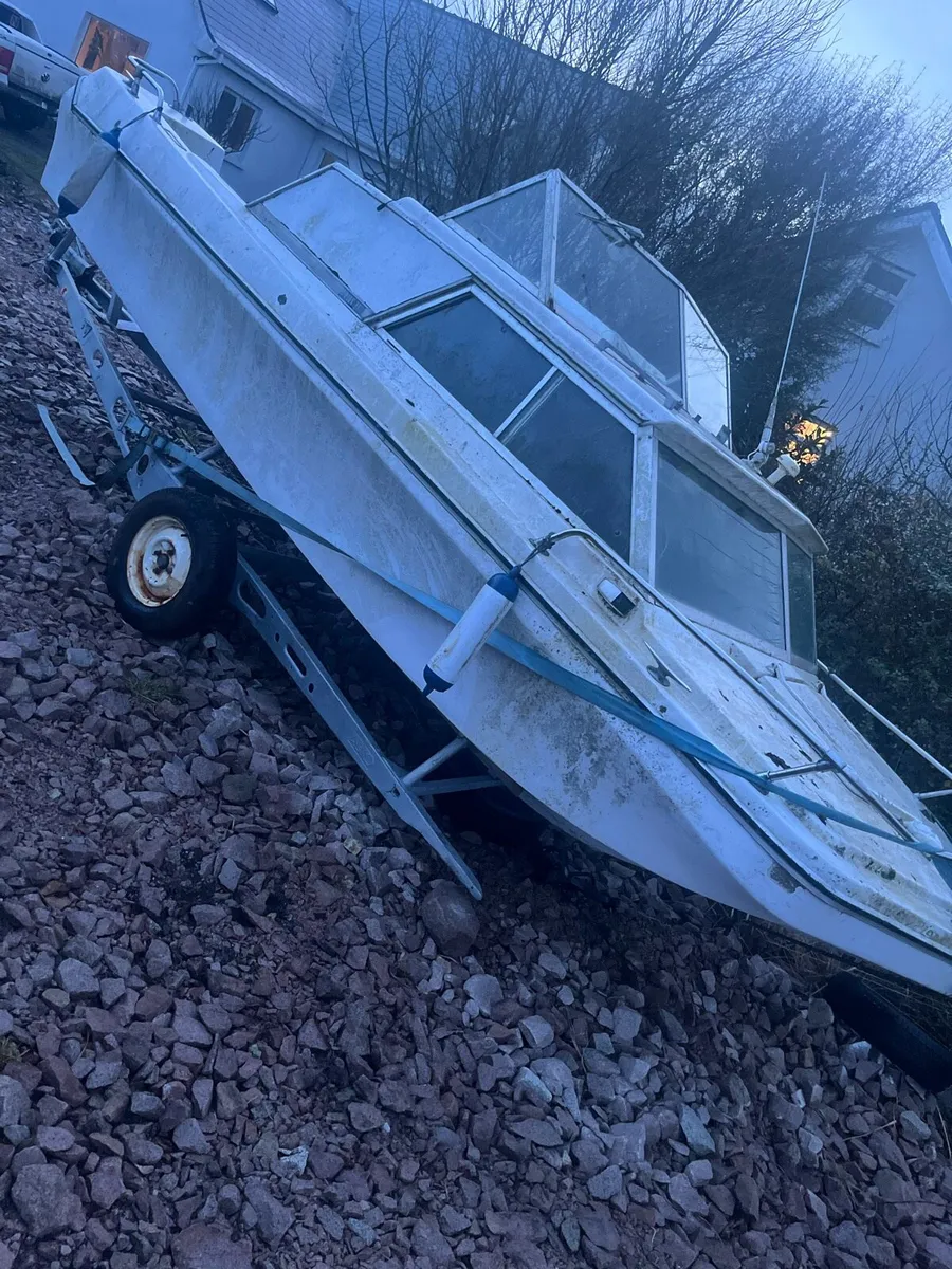 18ft Cabin Boat and Trailer - Image 1