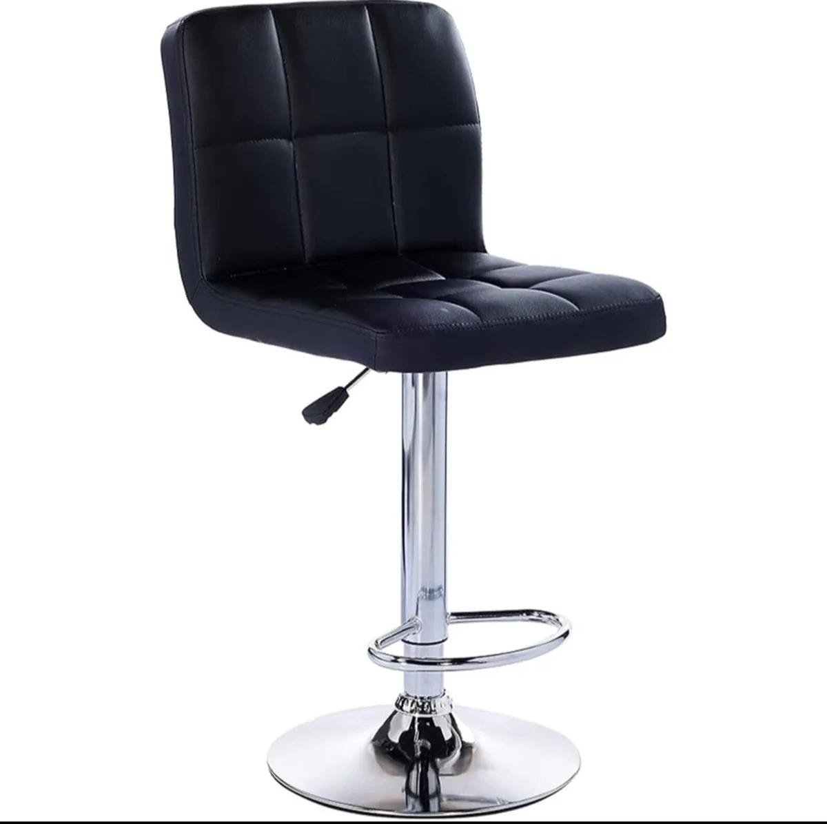 Black PU Leather Kitchen Bar Stool Adjustable NEW - Image 1