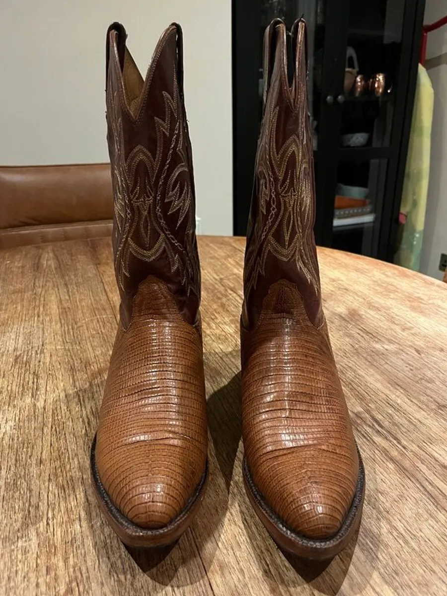 Lucchese Genuine Lizard Skin Cowboy Boots Size 12D (USA) Excellent - Image 2