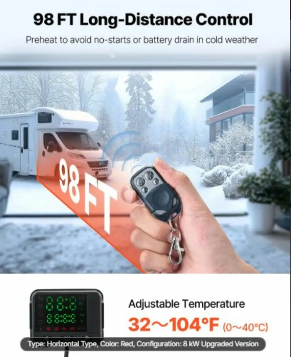 Diesel Air Heater, 12-24V 5-8KW, Fast Heating - Image 2