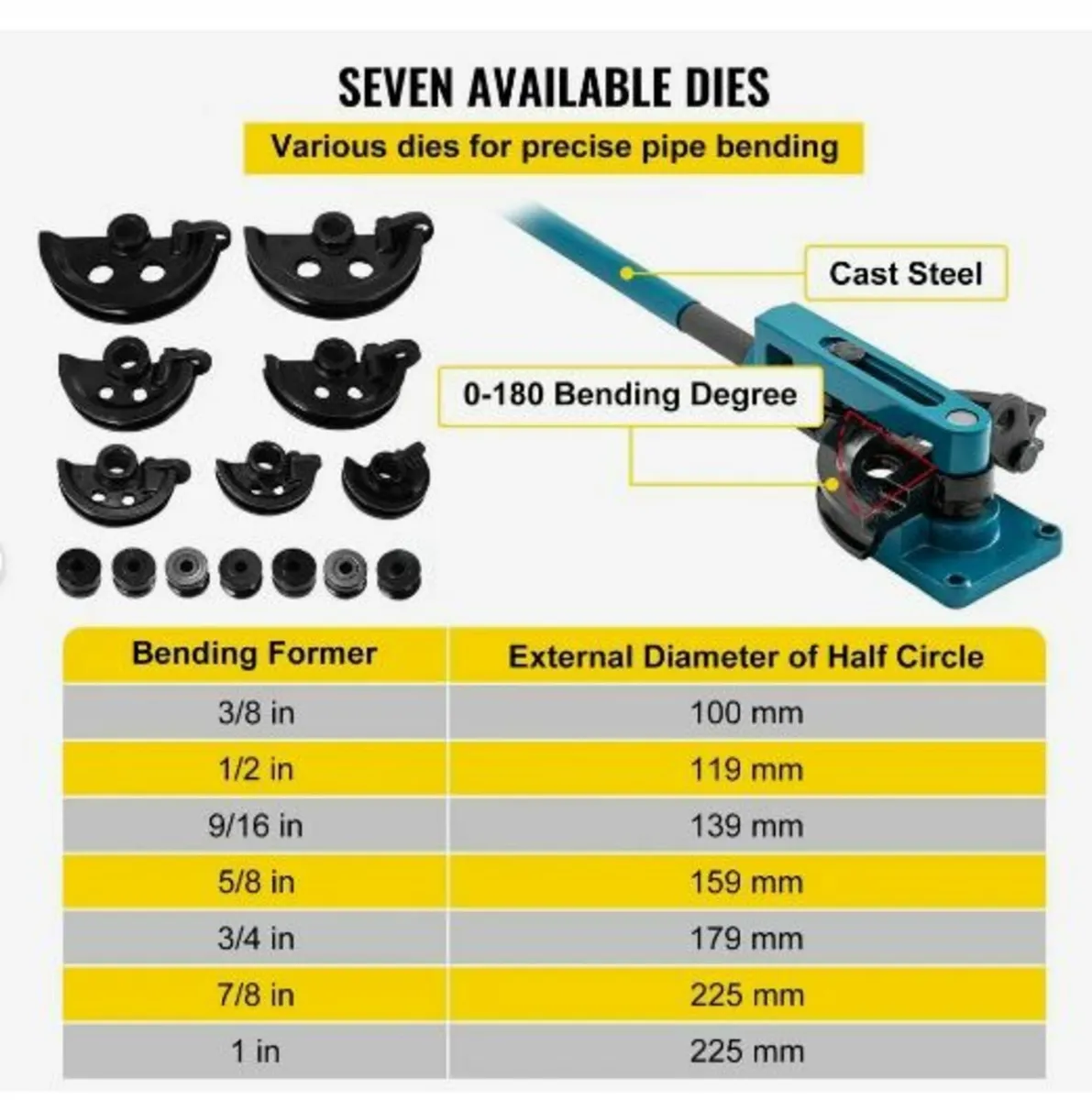 Pipe Bender 3/8 to 1 Inch Pipe Tubing Bender - Image 4