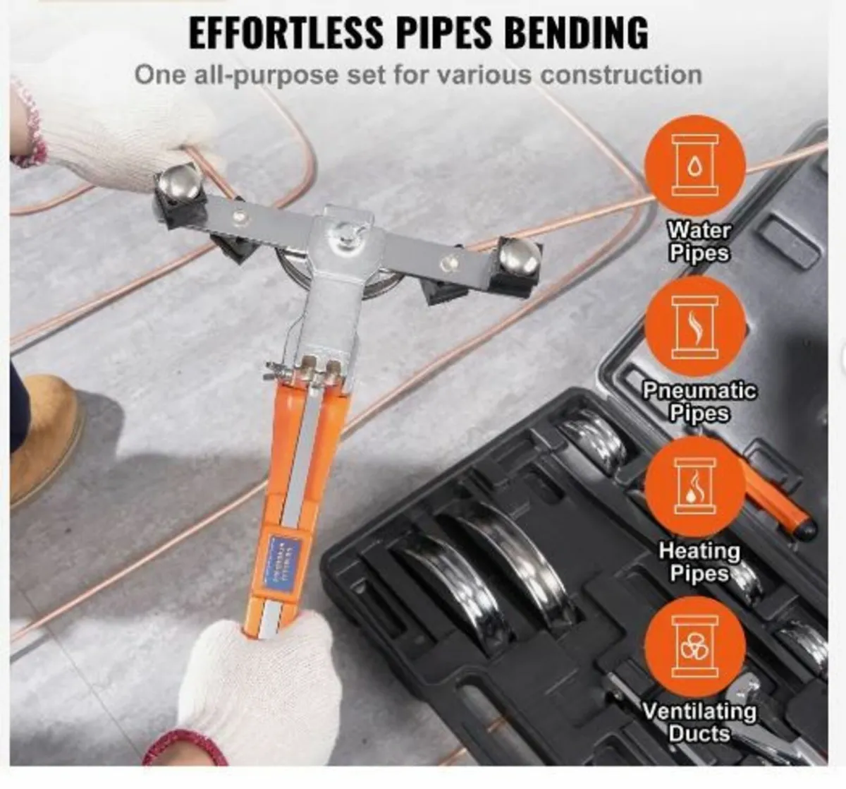 Pipe Tube Bender, 6.4mm-22.2mm Ratcheting - Image 2