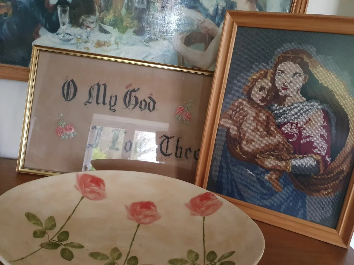 Silk & Cross Stitch Framed Pictures - Image 3