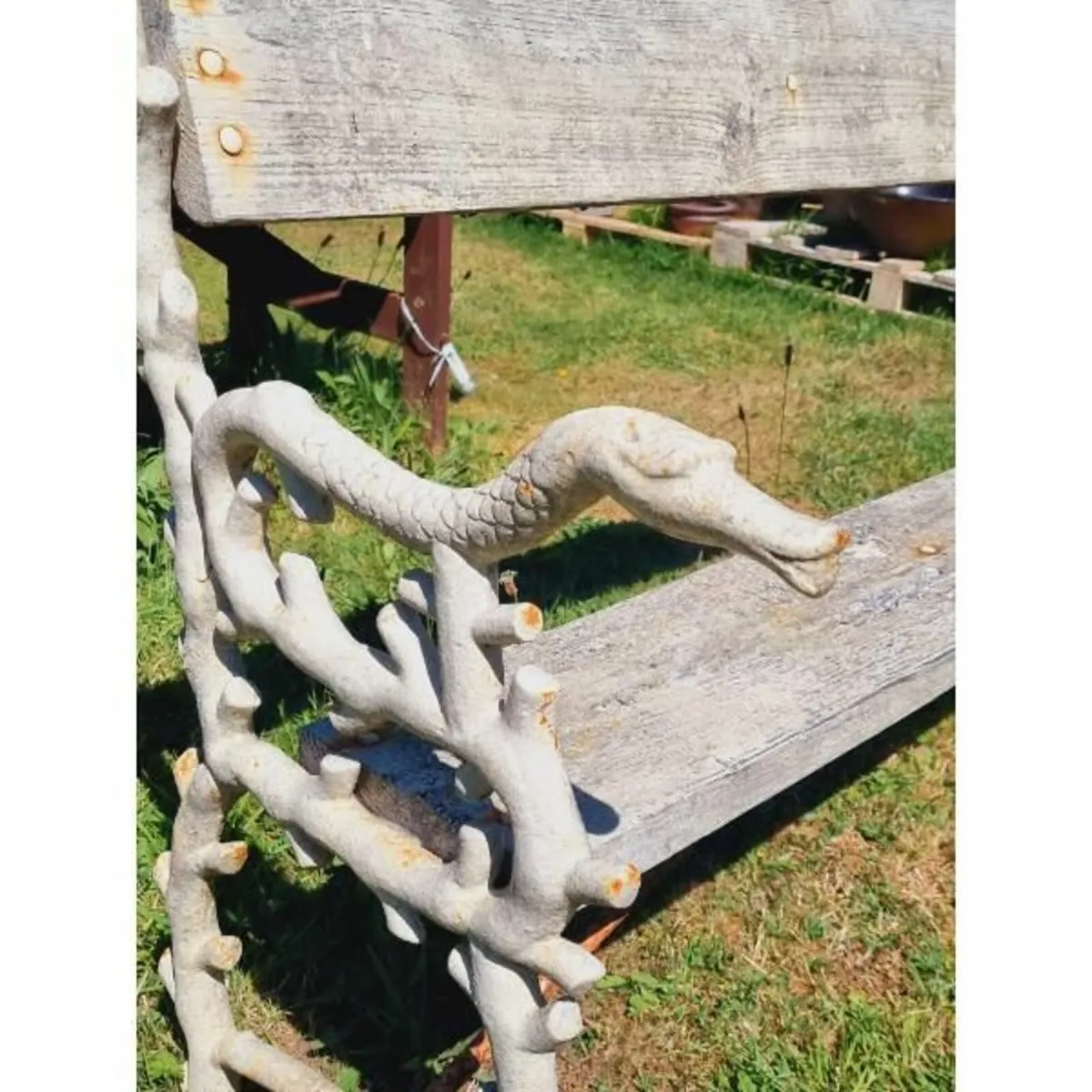 Bench Cast Iron and Timber Ornate Ends H23 - Image 3