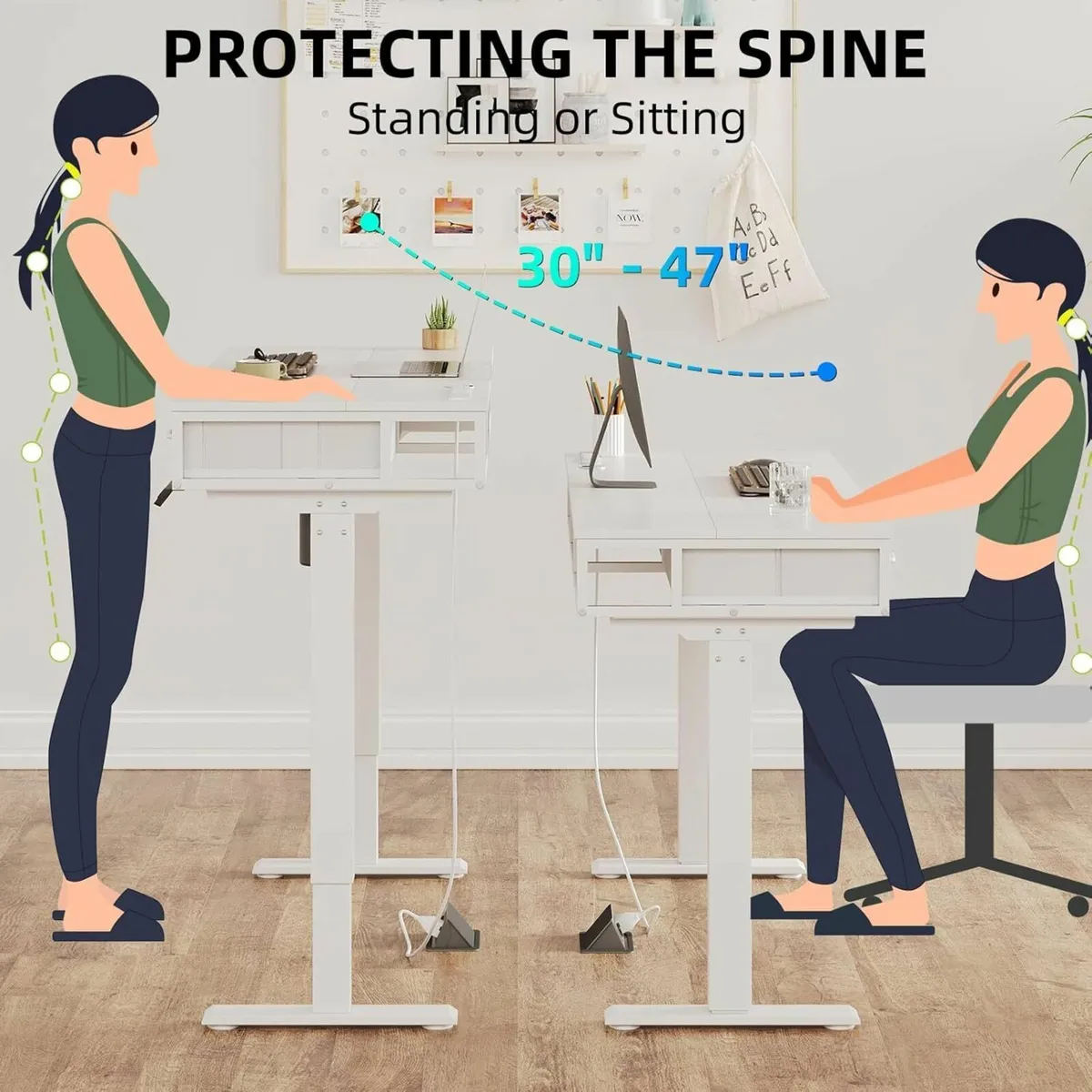 Electric Standing Desk 120x55cm Height Adjustable - Image 4