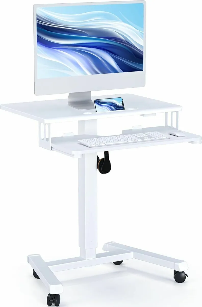 65x45cm Mobile Computer Workstation Height - Image 1