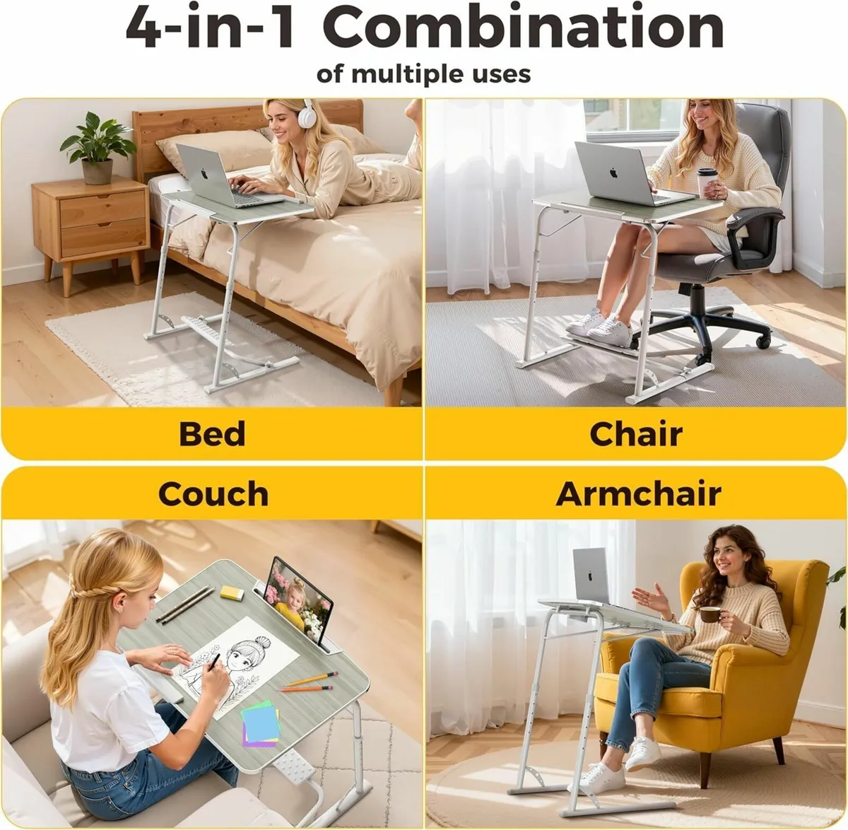 Folding Laptop Table for Sofa - Sturdy Portable - Image 4