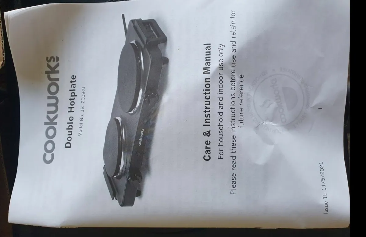 COOKWORKS Black Table Top Hotplate - Double Hob - Image 2