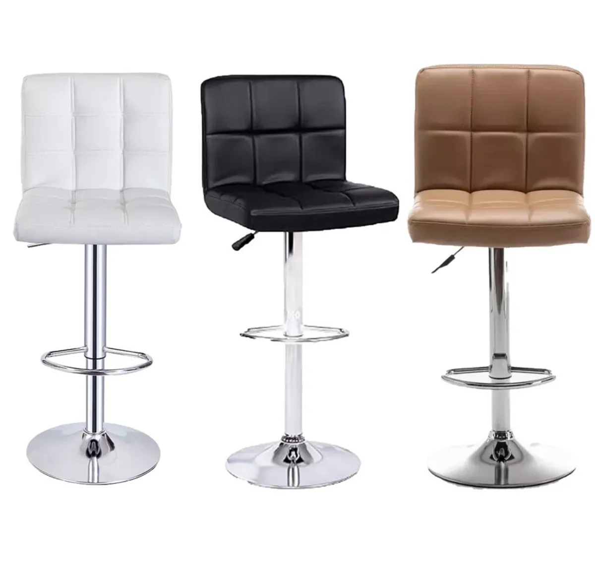 Kitchen Bar Stool PU Leather Choice of 3 Colours - Image 1