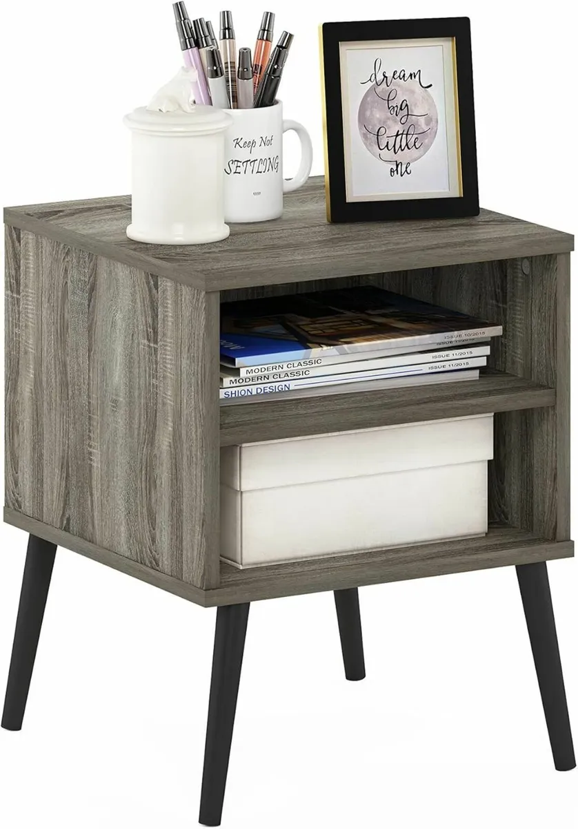 CLAUDE Side Table 2-Tier Square End with Wooden - Image 1