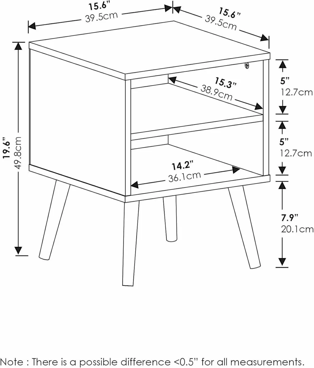 CLAUDE Side Table 2-Tier Square End with Wooden - Image 3