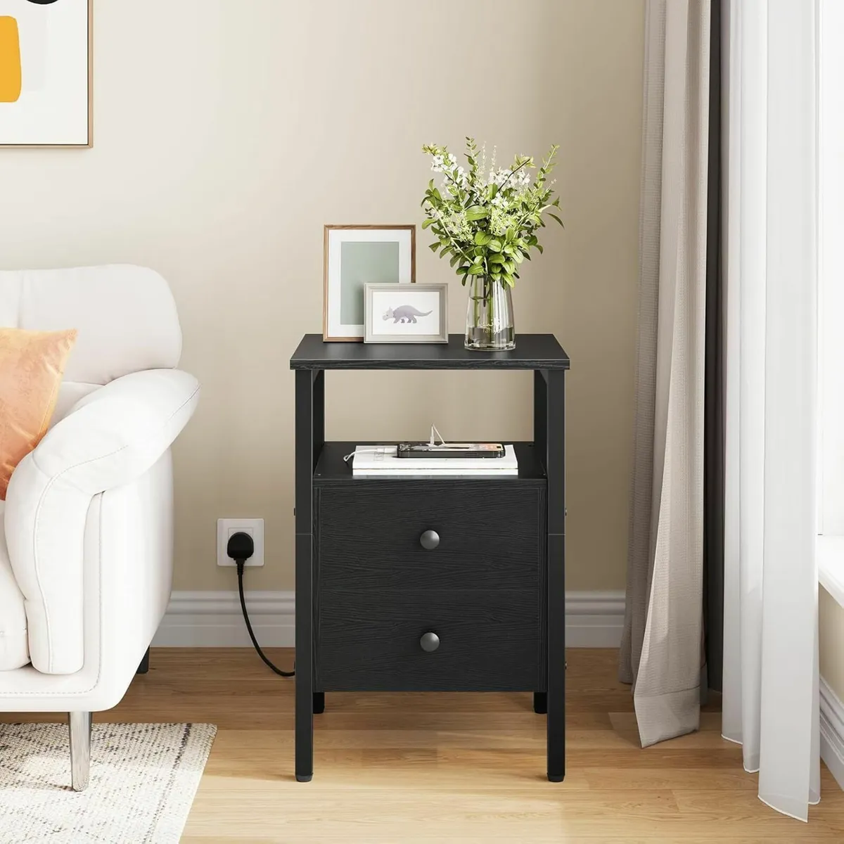 Bedside Table with Charging Station Side 2 - Image 4