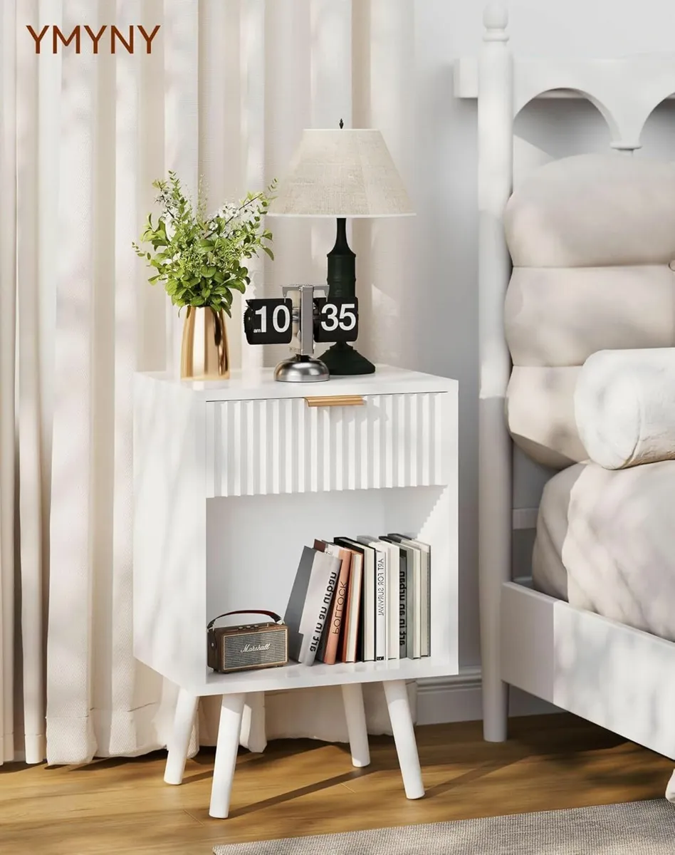 Mid Century Modern Nightstand Set of 2 Side Table - Image 2