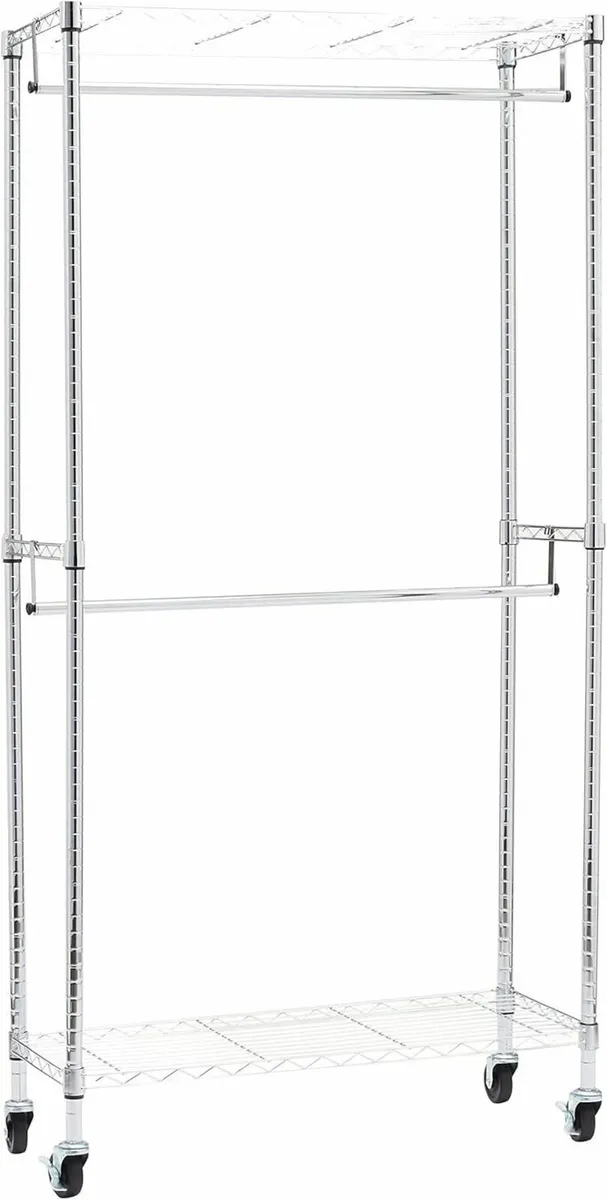 Double Rod Garment Rack / Clothes Rail with - Image 1