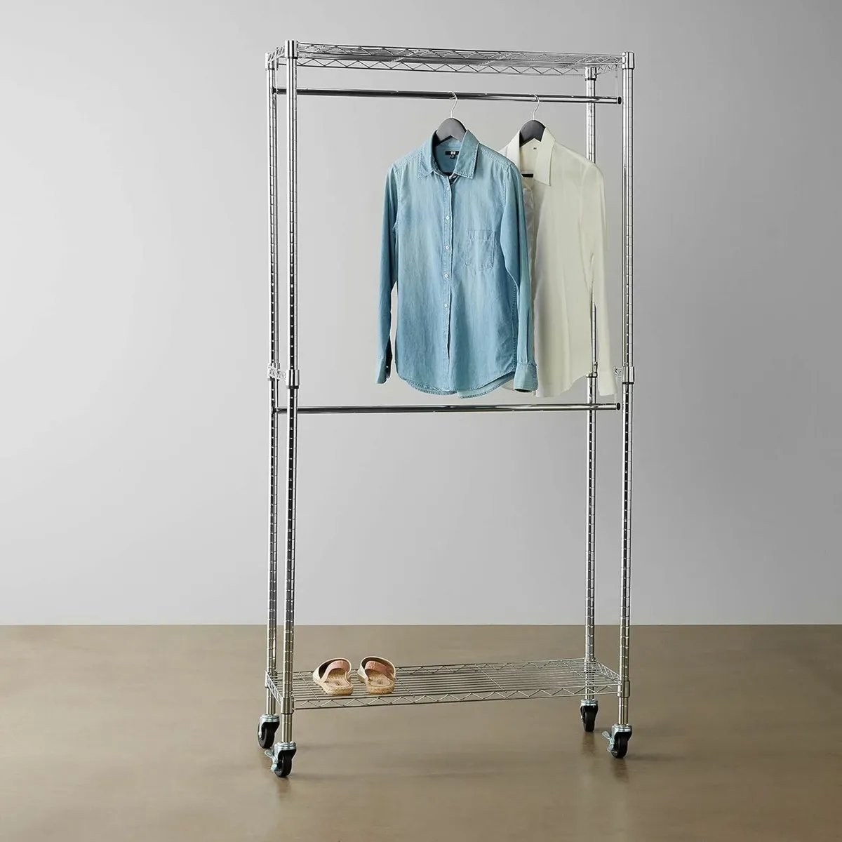Double Rod Garment Rack / Clothes Rail with - Image 2